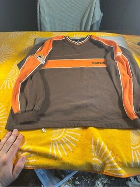 Cleveland Browns Vintage Puma NFL Football Pullover Sweatshirt Sz Medium Chopped